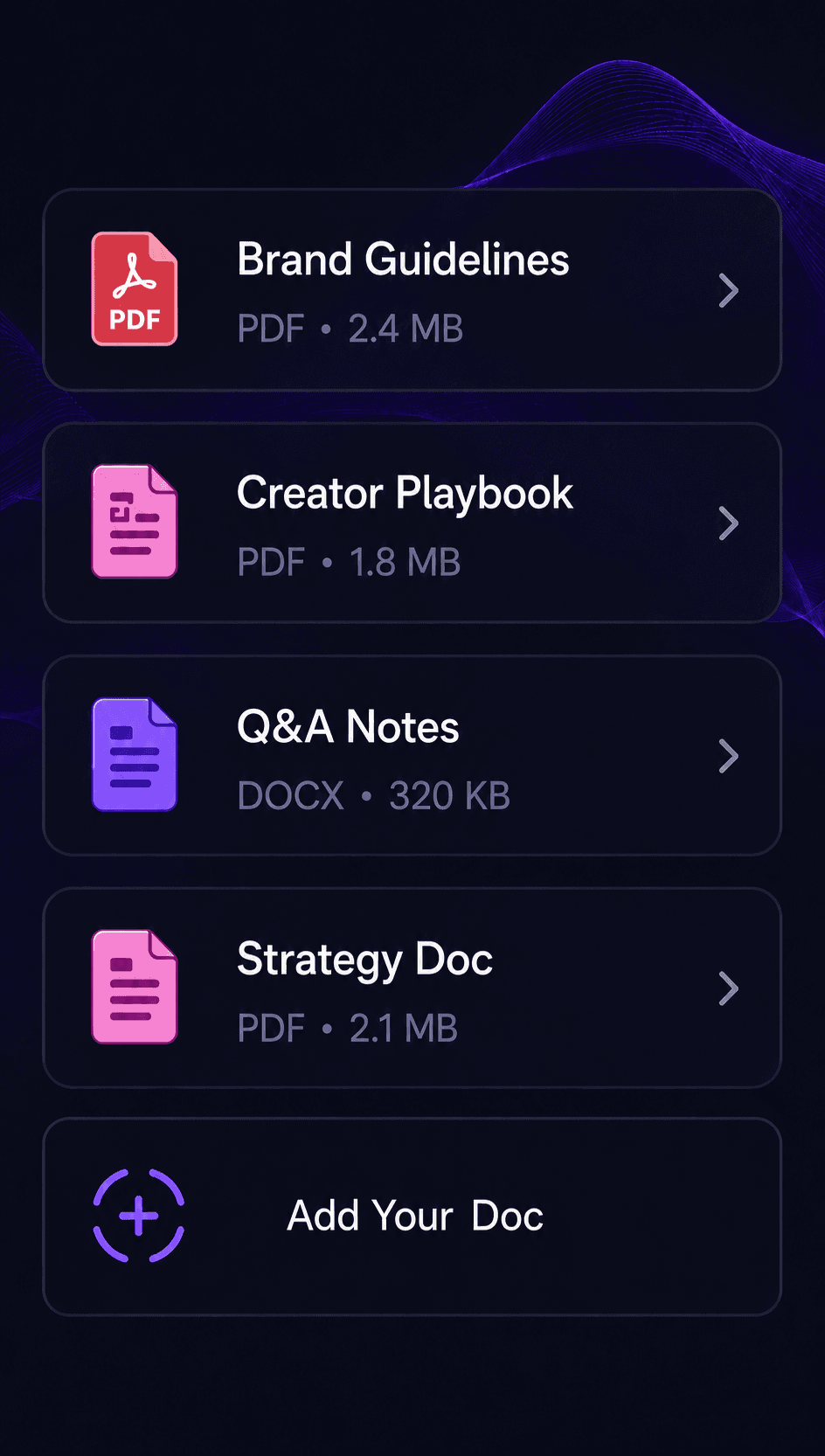 Documents and files